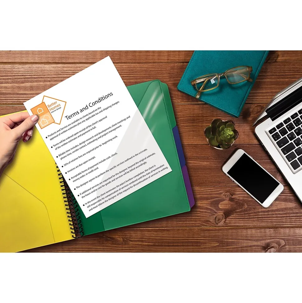 Better Office 24-Pocket Poly Project Folder, Multicolor (36900)