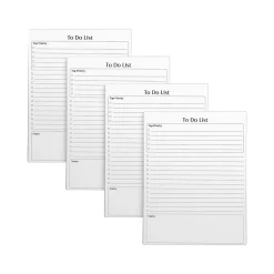Better Office To-Do List Notepad, 8.5" x 11", Ruled, White, 50 Sheets/Pad, 4 Pads/Pack (25833-4PK)