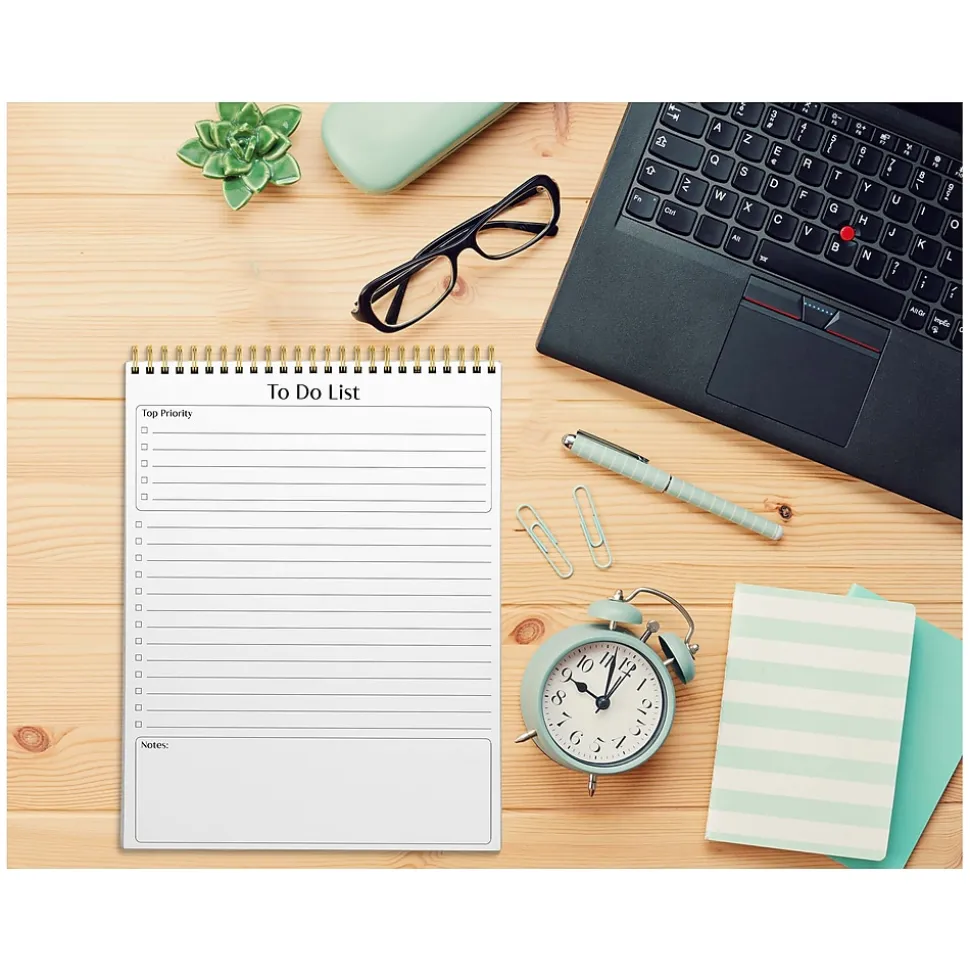 Better Office To-Do List Notepad, 8.5" x 11", Project-Ruled, White/Black, 50 Sheets/Pad (25822)