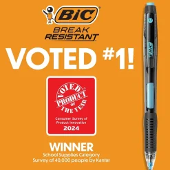 BIC Break-Resistant Mechanical Pencils with Erasers, 0.7mm, #2 Medium Lead, 2/Pack (MV7PRP2-BLK)