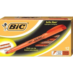 BIC Brite Liner Stick Highlighters, Chisel Tip, Orange, 216/Carton (BL11ORGCT)