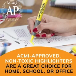 BIC Brite Liner Stick Highlighter with Grip, Chisel Tip, Assorted, 5/Pack (31257)