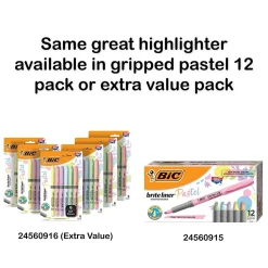 BIC Brite Liner Stick Highlighter, Chisel Tip, Assorted, 24/Pack (BL241AST)