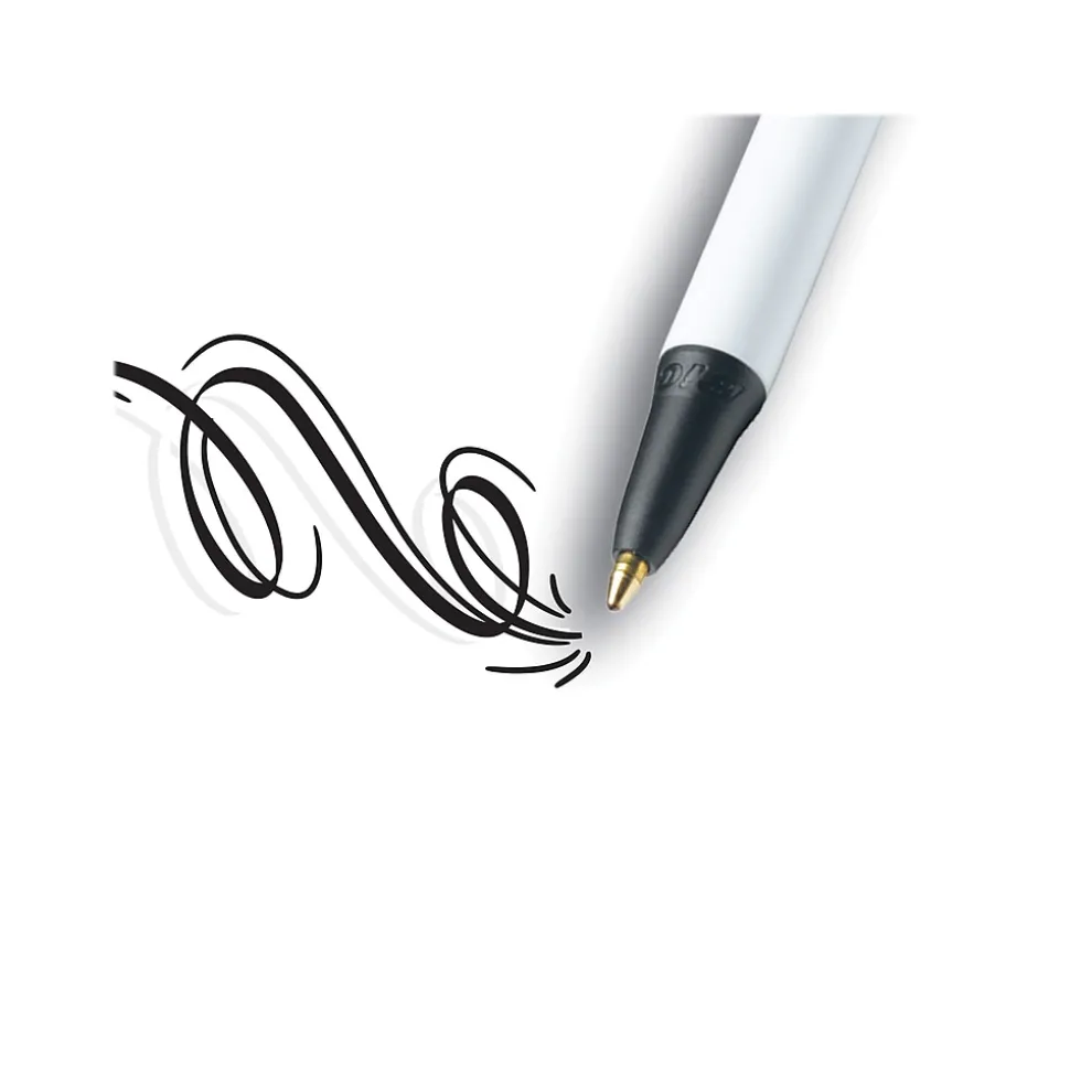 BIC Clic Stic Retractable Ballpoint Pen, Medium Point, Black Ink, 12/Case (CSM11-BLK)