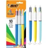 BIC 4-Color Retractable Ballpoint Pen, Medium Point, Assorted Inks, 3/Pack (MMXP31-AST)