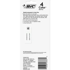 BIC 4-Color Retractable Ballpoint Pen, Medium Point, Assorted Inks, 3/Pack (MMXP31-AST)