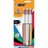 BIC 4-Color Shine Retractable Ballpoint Pen, Medium Point, Assorted Ink, 3/Pack (MMMTP31-AST)