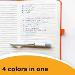 BIC 4-Color Shine Retractable Ballpoint Pen, Medium Point, Assorted Ink, 3/Pack (MMMTP31-AST)