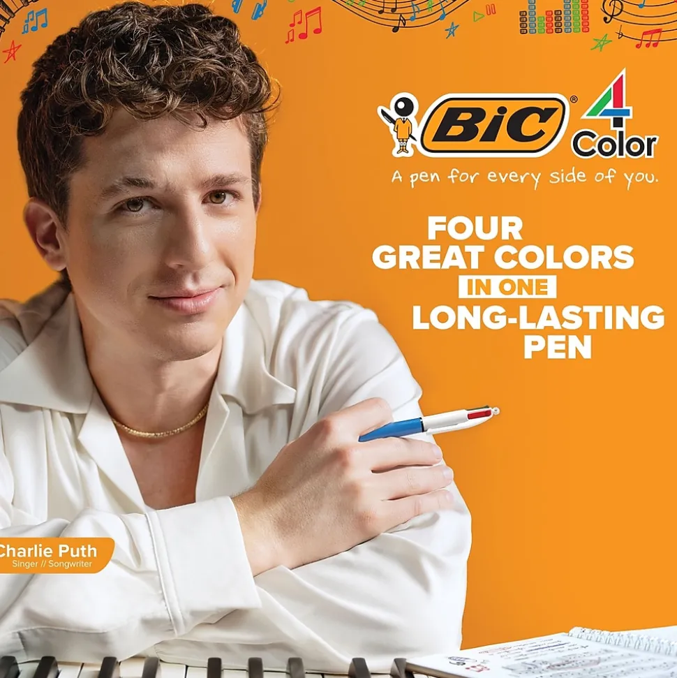 BIC 4-Color Smooth Retractable Ballpoint Pen, Medium Point, Assorted Ink, 3/Pack (MMSP3-AST)
