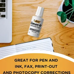 BIC Cover-it Correction Fluid, White (50367/WOC12-WHI)