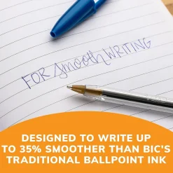 BIC Cristal Ballpoint Pens, Medium Point, Blue Ink, Dozen (10126/MS11BL)