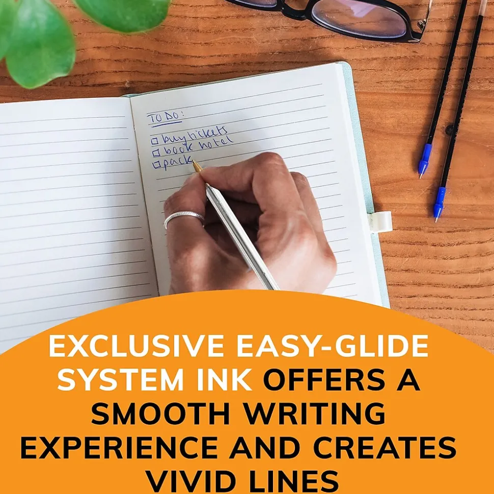 BIC Cristal Ballpoint Pens, Medium Point, Blue Ink, Dozen (10126/MS11BL)