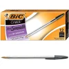 BIC Cristal Xtra Smooth Ballpoint Penss, Medium Point, 0.1mm, Black Ink, Dozen (MS11BK)