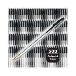 BIC Cristal Xtra Smooth Ballpoint Pen, Medium Point, Black Ink, 500/Pack (MS500E-BLK)