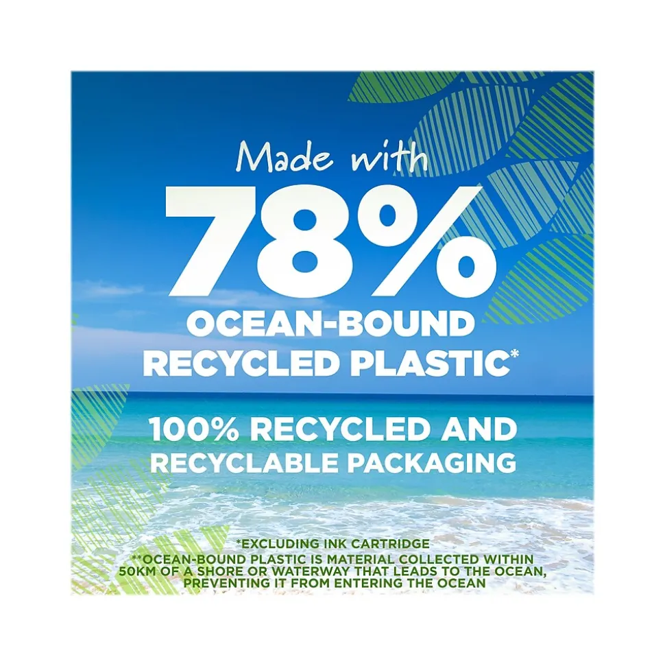 BIC ECOlutions Retractable Gel Pen, Medium Point, 1.0 mm, Blue Ink, 12/Pack (RGLE11-BLU)