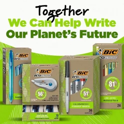 BIC Ecolutions Round Stic Ballpoint Pens, Medium Point, Blue Ink, 50/Pack (GSME509-BLU)