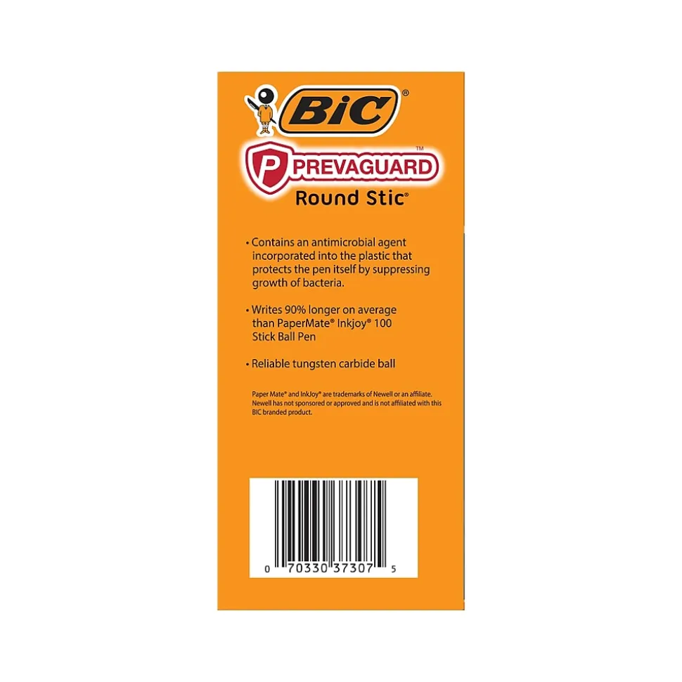 BIC PrevaGuard Round Stic Ballpoint Pen, Medium Point, Blue Ink, 60/Pack (GSAM60-BLU)