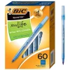BIC Round Stic Xtra Life Ballpoint Pens, Medium Point, 1.0mm, Blue Ink, 60/Pack (GSM609BE)