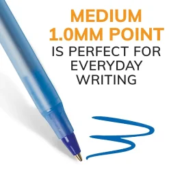 BIC Round Stic Xtra Life Ballpoint Pens, Medium Point, 1.0mm, Blue Ink, 60/Pack (GSM609BE)
