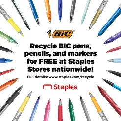 BIC Round Stic Xtra Life Ballpoint Pens, Medium Point, 1.0mm, Blue Ink, 60/Pack (GSM609BE)