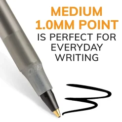 BIC Round Stic Xtra-Life Ballpoint Pens, Medium Point, 1.0mm, Black Ink, 60/Pack (GSM609-BLK)