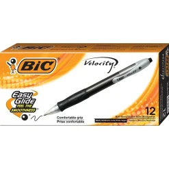 BIC Velocity Retractable Ballpoint Pens, Medium Point, Black Ink, Dozen (16264/VLG11)