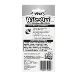 BIC Wite-Out Extra Coverage Correction Fluid, 20 ml., White (50624/WOFEC12)