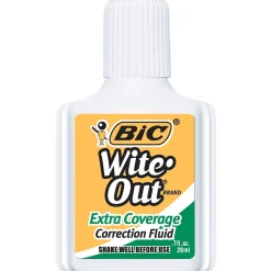 BIC Wite-Out Extra Coverage Correction Fluid, 20 ml., White, 12/Pack (WOFEC12WE)