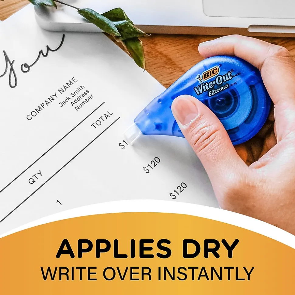 BIC Wite-Out EZ Correct Correction Tape, White, Pack of 6 (BICWOTAPP11-6)