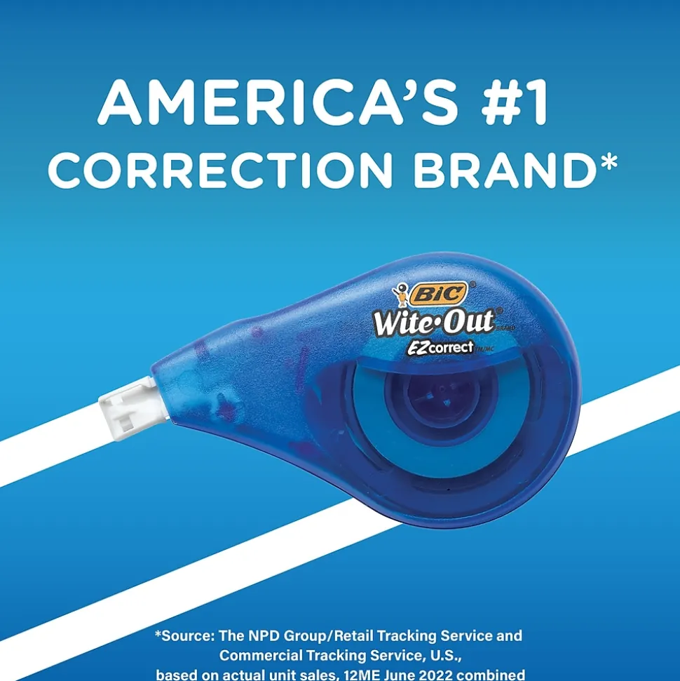 BIC Wite-Out EZ Correct Correction Tape, White, 2/Pack (50592)