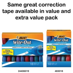 BIC Wite-Out EZ Correct Correction Tape, White, 2/Pack (50592)