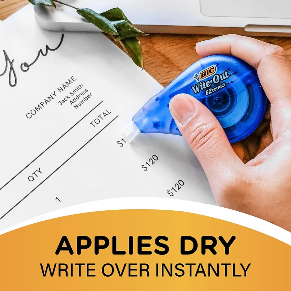 BIC Wite-Out EZ Correct Correction Tape, White, 2/Pack (50592)