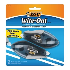 BIC Wite-Out EZ Grip Correction Tape, White, 2/Pack (WOECGP21)