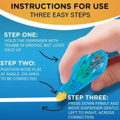 BIC Wite-Out Mini Correction Tape, White, 3/Pack (WOTMP31-WHI)