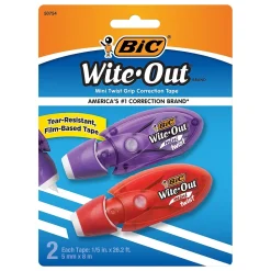 BIC Wite-Out Mini Correction Tape, White, 2/Pack (50754)