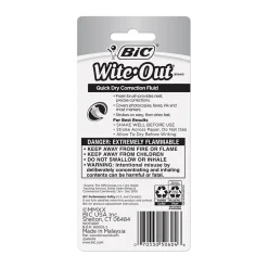BIC Wite-Out Quick Dry Correction Fluid, 20 ml., White (50605/WOFQD12)