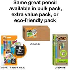 BIC Xtra Sparkle Mechanical Pencils, 0.7mm, #2 Hard Lead, 24/Pack (MPLP241-BLK)