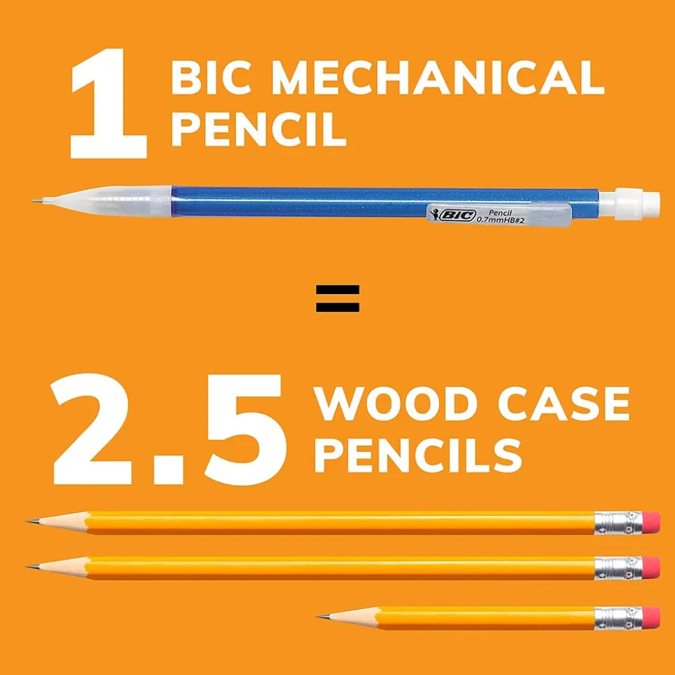 BIC Xtra Sparkle Mechanical Pencils, 0.7mm, #2 Hard Lead, 24/Pack (MPLP241-BLK)