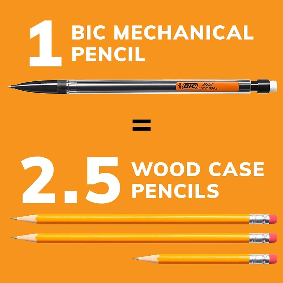 BIC Xtra-Smooth Mechanical Pencil, 0.7mm, #2 Medium Lead, 40/Pack (MPP40MJ-BLK)