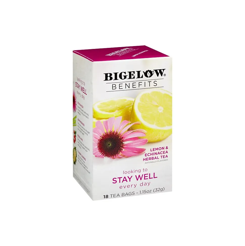 Bigelow Benefits Decaf Lemon Echinacea Tea Bags, 18/Box (01025)