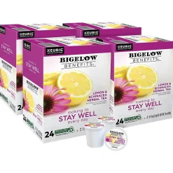 Bigelow Benefits Lemon & Echinacea Herbal Tea, Keurig® K-Cup® Pods, 96/Carton (420250CT)