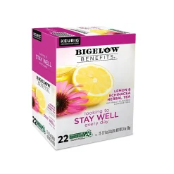 Bigelow Benefits Stay Well Lemon and Echinacea Herbal Tea Pods, 22/Pack (5000359645)