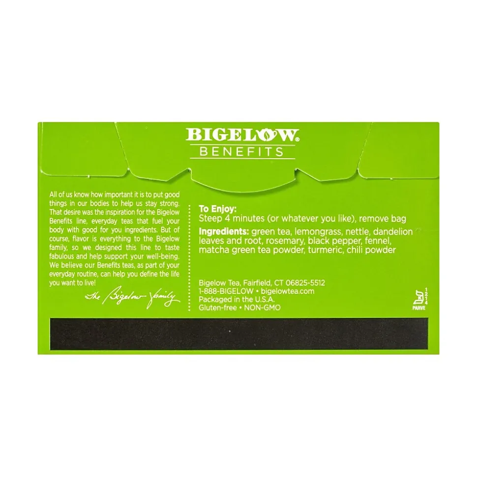 Bigelow Benefits Turmeric Chili Matcha Tea Bags, 18/Box (00826)
