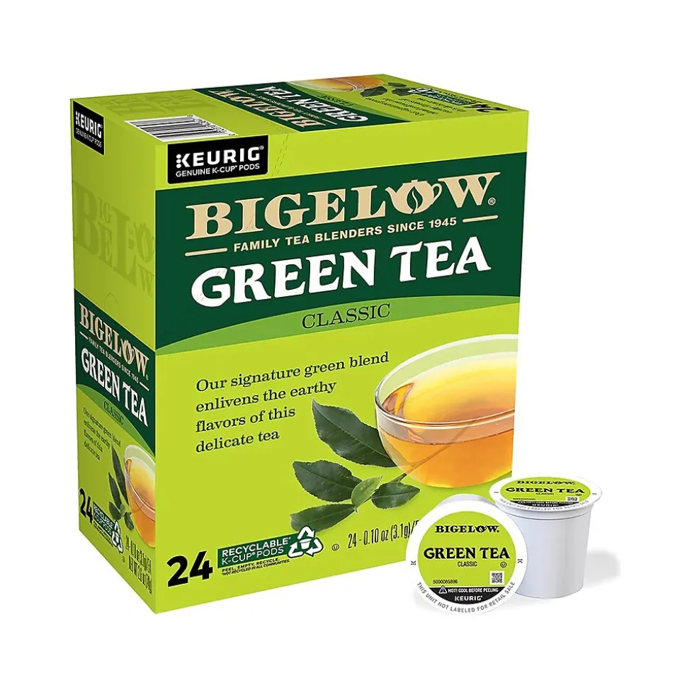 Bigelow Classic Green Tea, Keurig K-Cup Pod, 24 Pods/Pack, 4 Packs/Carton (6085CT)