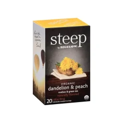 Bigelow Steep Dandelion & Peach Green & Rooibos Tea Bags, 20/Box (17715)