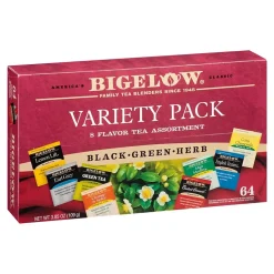 Bigelow Variety Pack Assorted Tea Bags, 64/Box (10568)