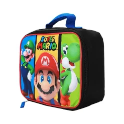 Bioworld Kids' Mario, Luigi, and Yoshi Insulated Lunch Bag, Multicolor (LXB68ADSMBSB00)
