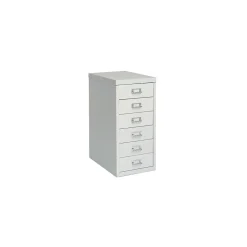 Bisley® 6 Drawer Steel Desktop Multidrawer Cabinet, White