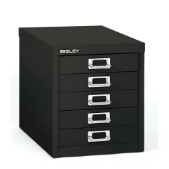 Bisley® 5-Drawer Steel Desktop Multidrawer Storage Cabinet, Black (MD5-BK)