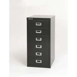 Bisley® 6-Drawer Steel Vertical File Cabinet, Black, Letter/A4 (MD6-BK)